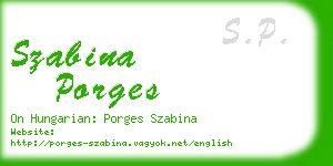 szabina porges business card